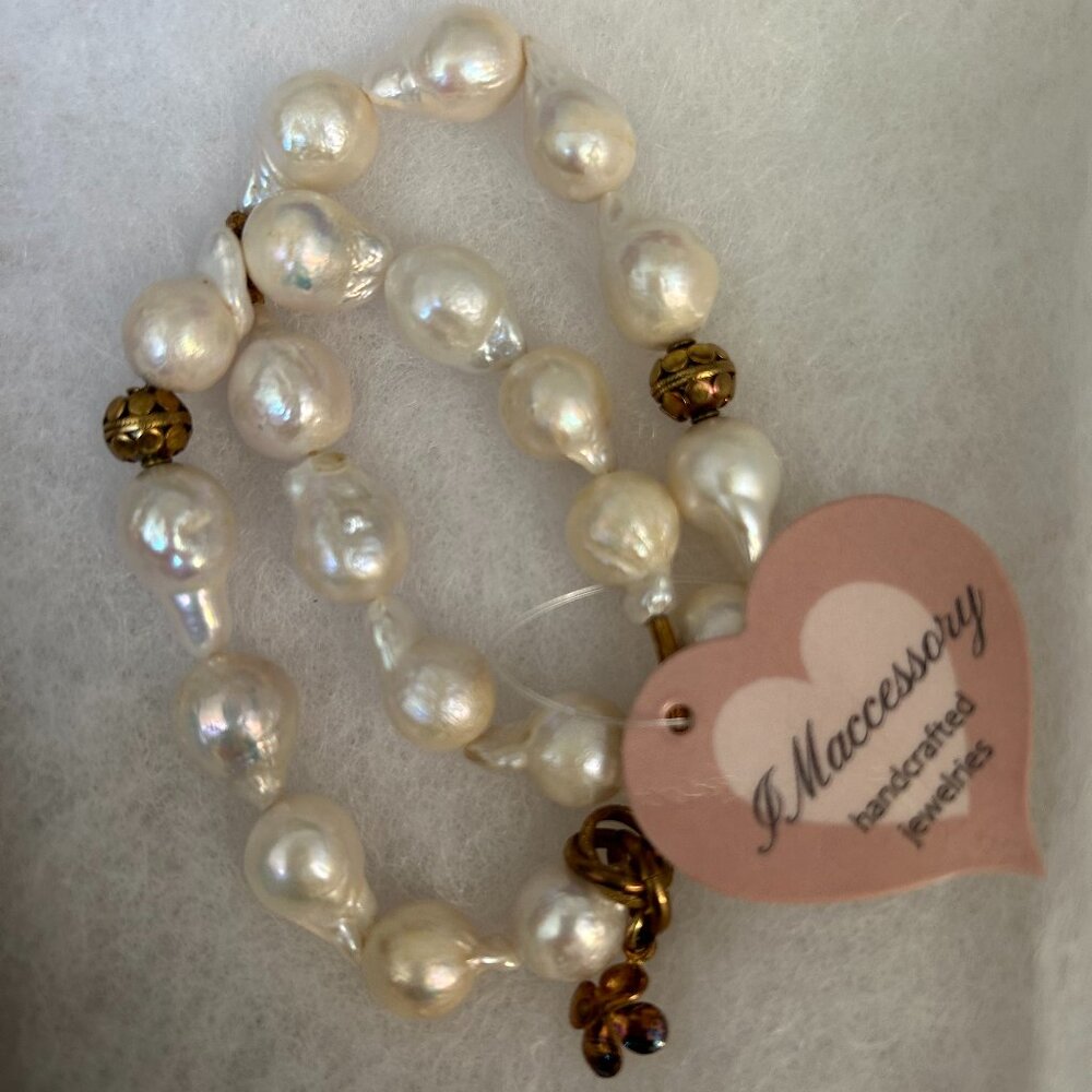 IMaccessory Freshwater Baroque Pearl Stretch Bracelets